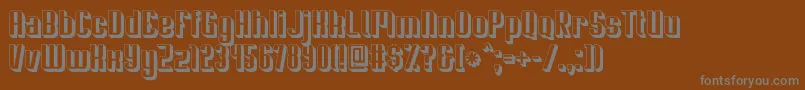 Soupertrouper3D-Schriftart – Graue Schriften auf braunem Hintergrund