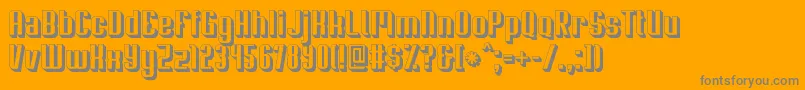 Soupertrouper3D-fontti – harmaat kirjasimet oranssilla taustalla