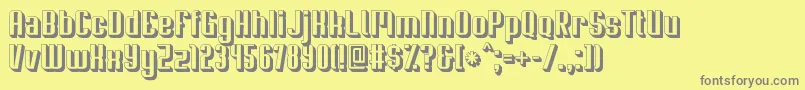 Soupertrouper3D-Schriftart – Graue Schriften auf gelbem Hintergrund