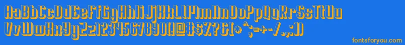 Soupertrouper3D Font – Orange Fonts on Blue Background