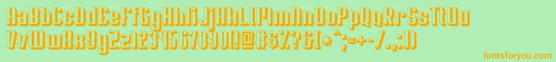 Soupertrouper3D Font – Orange Fonts on Green Background