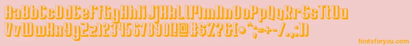 Soupertrouper3D-Schriftart – Orangefarbene Schriften auf rosa Hintergrund