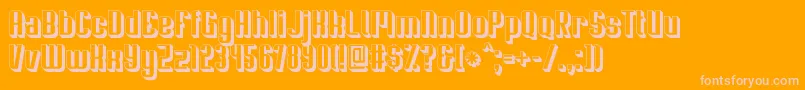 Soupertrouper3D-Schriftart – Rosa Schriften auf orangefarbenem Hintergrund