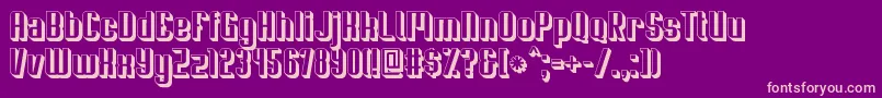 Soupertrouper3D-fontti – vaaleanpunaiset fontit violetilla taustalla