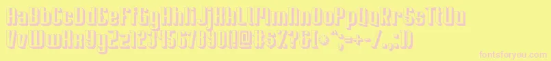 Fonte Soupertrouper3D – fontes rosa em um fundo amarelo