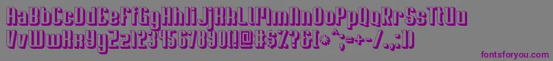 Soupertrouper3D-fontti – violetit fontit harmaalla taustalla