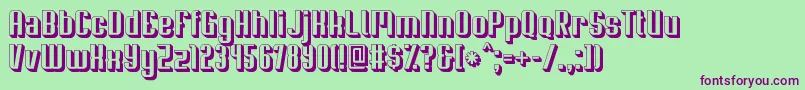 フォントSoupertrouper3D – 緑の背景に紫のフォント