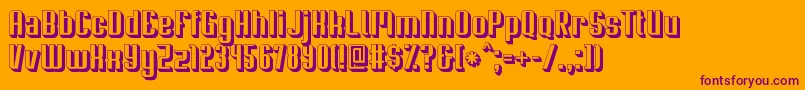 Soupertrouper3D Font – Purple Fonts on Orange Background