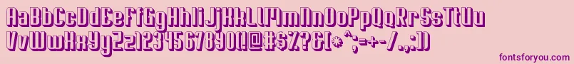 Czcionka Soupertrouper3D – fioletowe czcionki na różowym tle