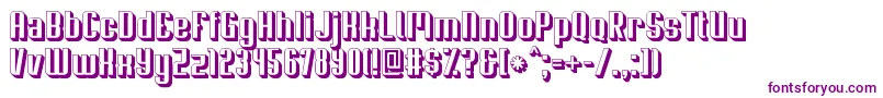 Soupertrouper3D-fontti – violetit fontit valkoisella taustalla