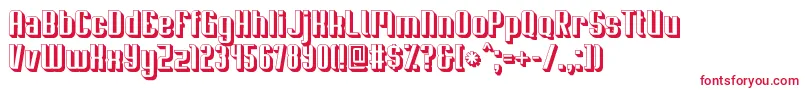 フォントSoupertrouper3D – 白い背景に赤い文字