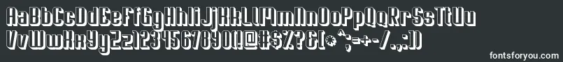 Soupertrouper3D-fontti – valkoiset fontit mustalla taustalla