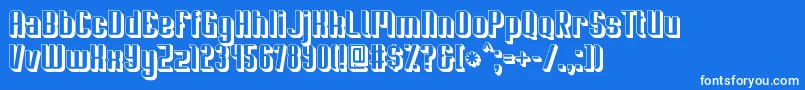 Soupertrouper3D-fontti – valkoiset fontit sinisellä taustalla