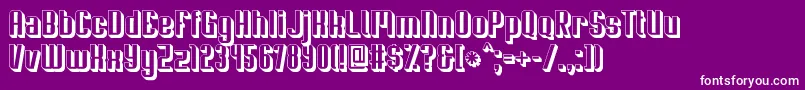 Czcionka Soupertrouper3D – białe czcionki na fioletowym tle