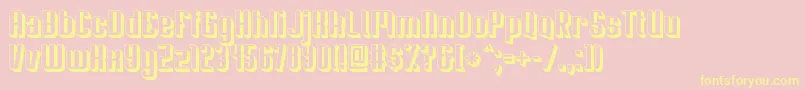 フォントSoupertrouper3D – 黄色のフォント、ピンクの背景