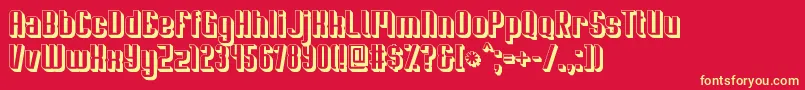 Soupertrouper3D Font – Yellow Fonts on Red Background