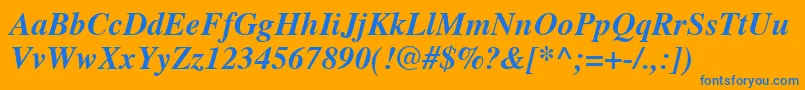 TimesРџРѕР»СѓР¶РёСЂРЅС‹Р№РљСѓСЂСЃРёРІ Font – Blue Fonts on Orange Background