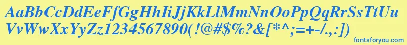 TimesРџРѕР»СѓР¶РёСЂРЅС‹Р№РљСѓСЂСЃРёРІ Font – Blue Fonts on Yellow Background