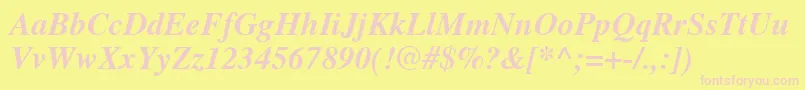 TimesРџРѕР»СѓР¶РёСЂРЅС‹Р№РљСѓСЂСЃРёРІ Font – Pink Fonts on Yellow Background