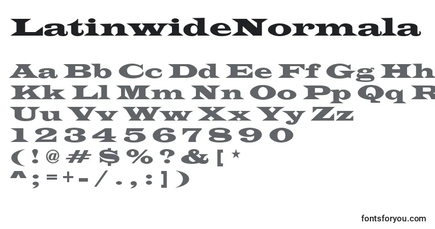 LatinwideNormalaフォント–アルファベット、数字、特殊文字