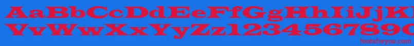 LatinwideNormala Font – Red Fonts on Blue Background