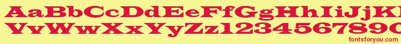 LatinwideNormala Font – Red Fonts on Yellow Background