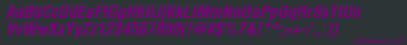 フォントContextCondensedSsiBoldCondensedItalic – 黒い背景に紫のフォント