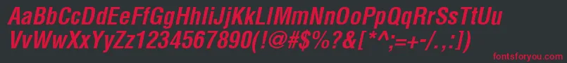 Saiba mais sobre a fonte ContextCondensedSsiBoldCondensedItalic Fonte ContextCondensedSsiBoldCondensedItalic – fontes vermelhas em um fundo preto