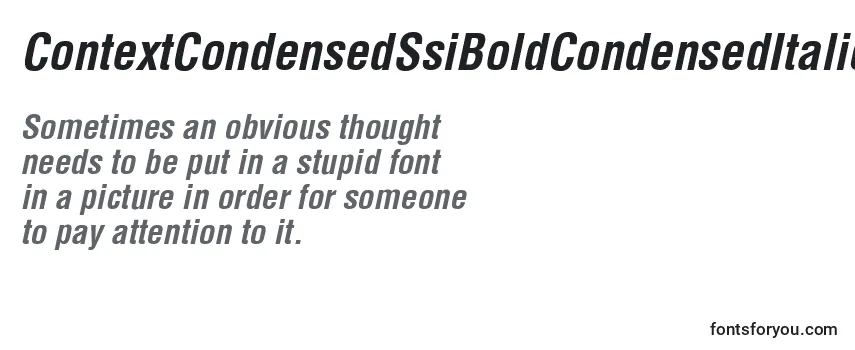 Überblick über die Schriftart ContextCondensedSsiBoldCondensedItalic