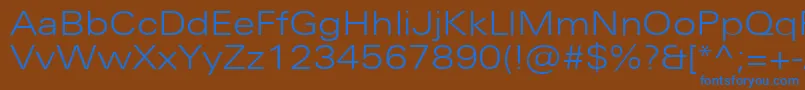 UniversNextProLightExtended Font – Blue Fonts on Brown Background