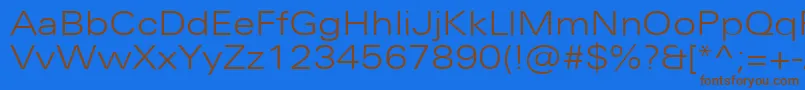 Шрифт UniversNextProLightExtended – коричневые шрифты на синем фоне