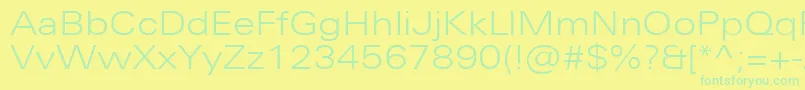 UniversNextProLightExtended Font – Green Fonts on Yellow Background