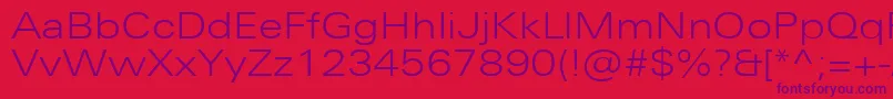 UniversNextProLightExtended Font – Purple Fonts on Red Background