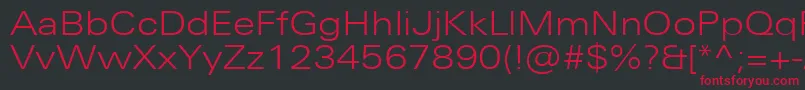 UniversNextProLightExtended Font – Red Fonts on Black Background