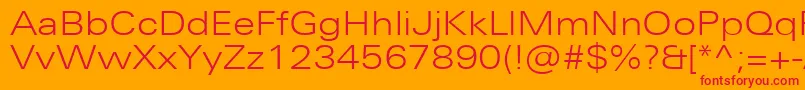 UniversNextProLightExtended Font – Red Fonts on Orange Background