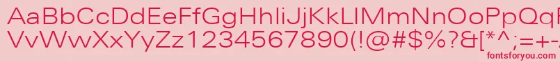 UniversNextProLightExtended Font – Red Fonts on Pink Background