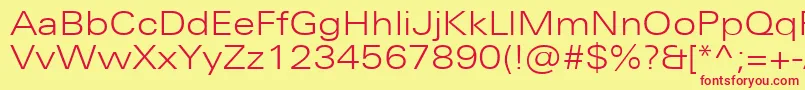 UniversNextProLightExtended Font – Red Fonts on Yellow Background