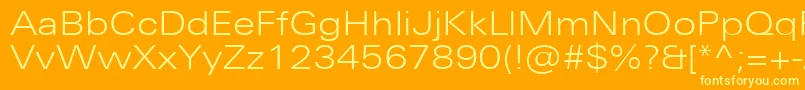 UniversNextProLightExtended Font – Yellow Fonts on Orange Background