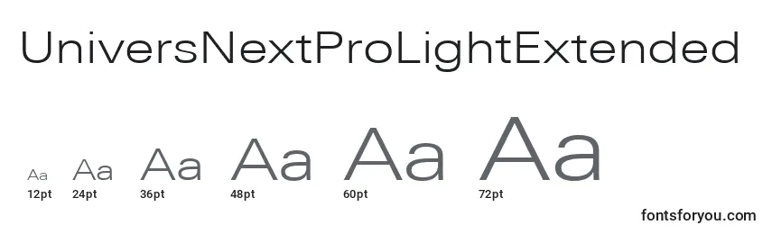 UniversNextProLightExtended Font Sizes