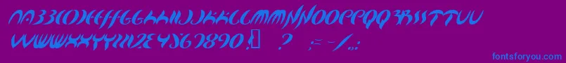 Map ffy Font – Blue Fonts on Purple Background