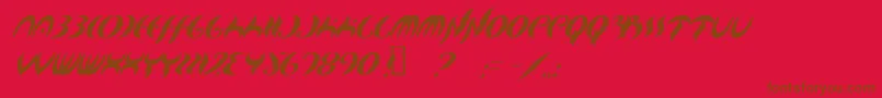 Map ffy Font – Brown Fonts on Red Background