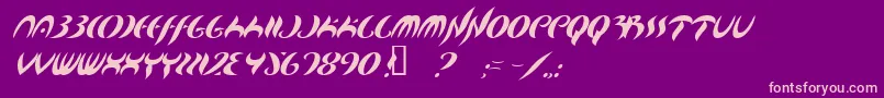 Map ffy Font – Pink Fonts on Purple Background