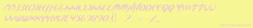 Czcionka Map ffy – różowe czcionki na żółtym tle