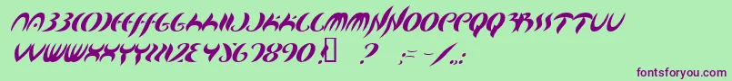 Map ffy Font – Purple Fonts on Green Background