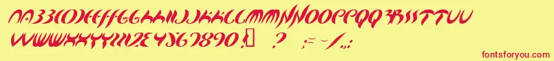 Map ffy Font – Red Fonts on Yellow Background
