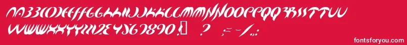 Map ffy Font – White Fonts on Red Background