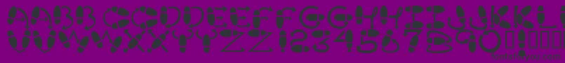 フォントDancestep – 紫の背景に黒い文字
