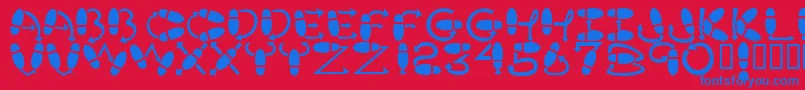 Dancestep Font – Blue Fonts on Red Background