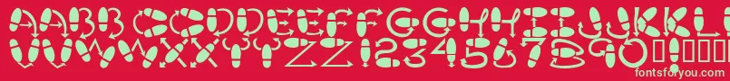 Dancestep Font – Green Fonts on Red Background