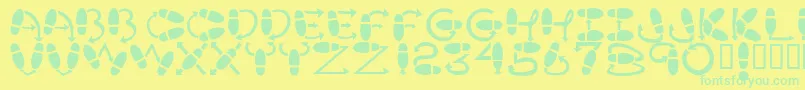 Dancestep Font – Green Fonts on Yellow Background